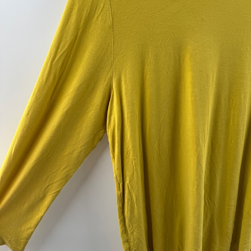 J. Jill Mustard Yellow Long Sleeve Top Womens Size XL Loose Fit Rayon Blend - Picture 4 of 8